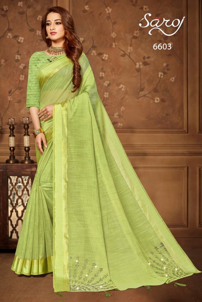Saroj Jalwaa 4 Ethnic Wear Linen Cotton Printed Designer Saree Collection